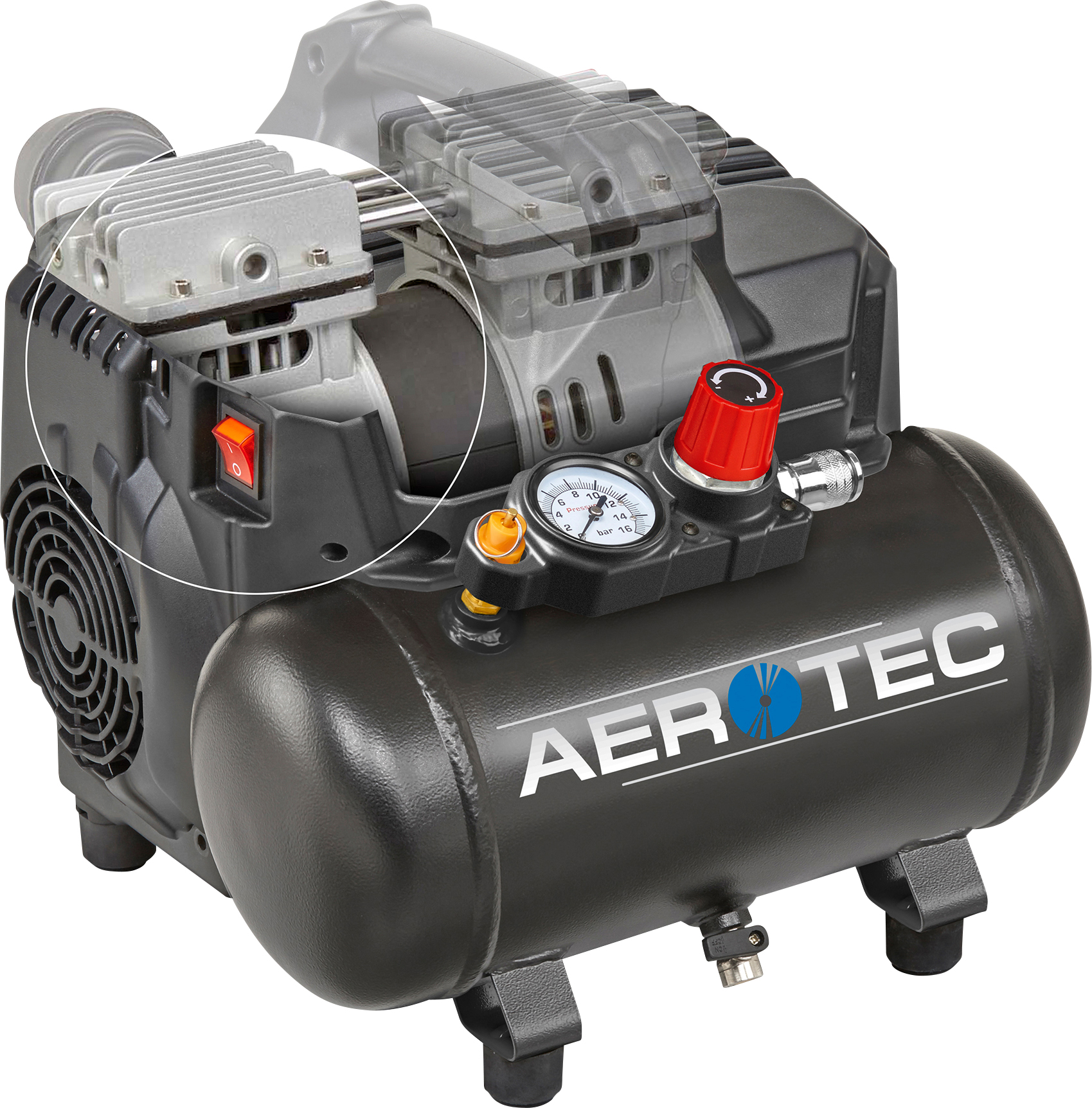 Aerotec Kolbenkompressor Supersil 6, schwarz
