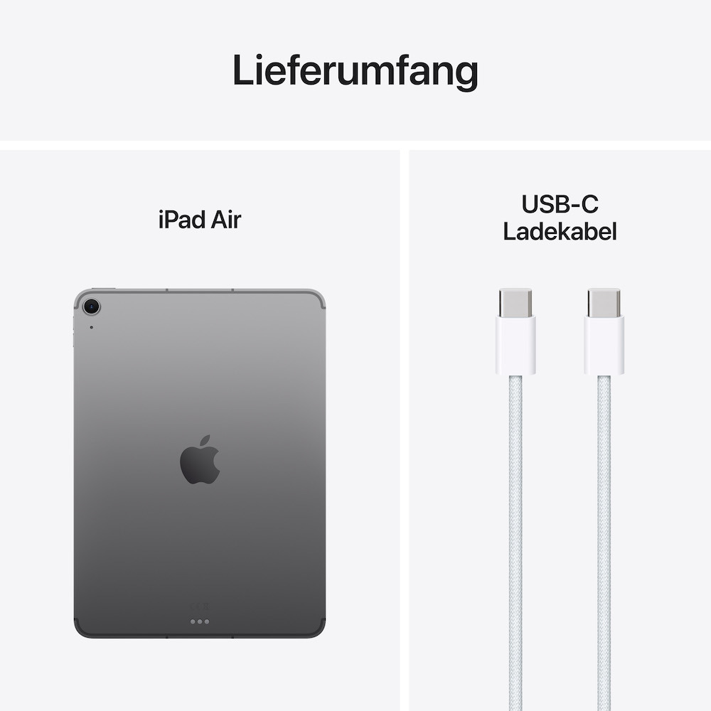 APPLE iPad Air 11", (M3) MCFV4TY/A, Wi-Fi + Cellular, 128GB, spacegrau