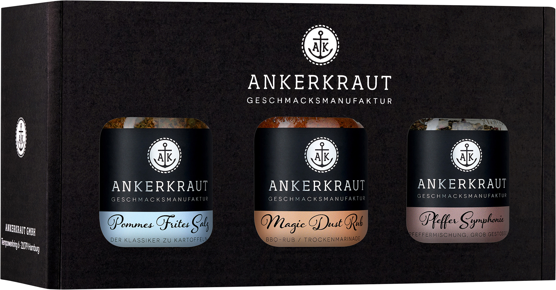Ankerkraut Geschenkset "Best of Box" mit 3 Korkengläsern
