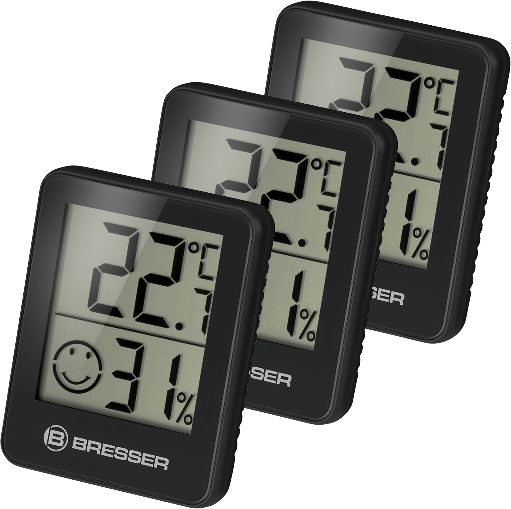Bresser Thermo-Hygrometer-Indikator-Set 3-tlg., schwarz